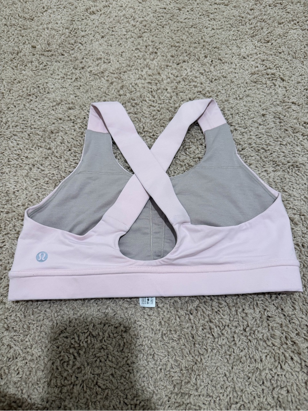 lululemon athletica Light Pink Cross-Back Sports Bra - Size 8.